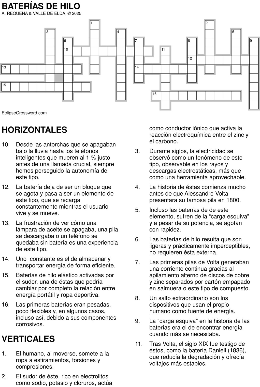 Baterías de hilo Baterías de hilo