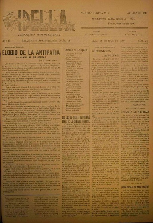 Idella n&ordm; 075<span>A&ntilde;o 1927</span>