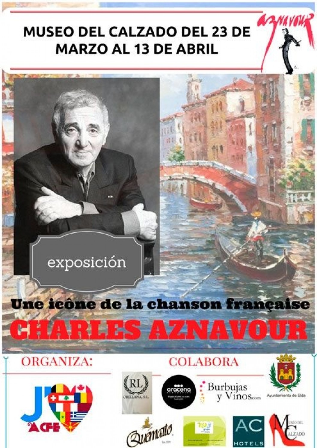 La Asociación Cultural Francófona dedica una exposición a Charles Aznavour La Asociación Cultural Francófona dedica una exposición a Charles Aznavour