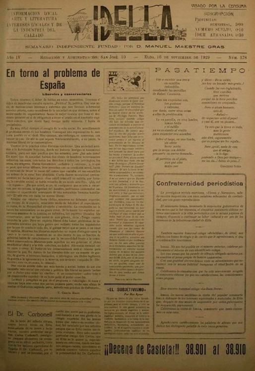 Idella n&ordm; 178<span>A&ntilde;o 1929</span>