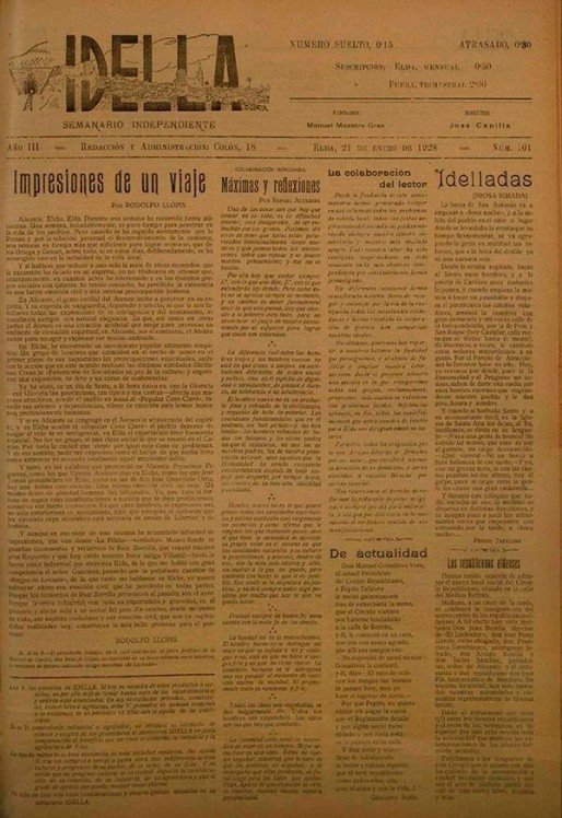 Idella n&ordm; 101<span>A&ntilde;o 1928</span>