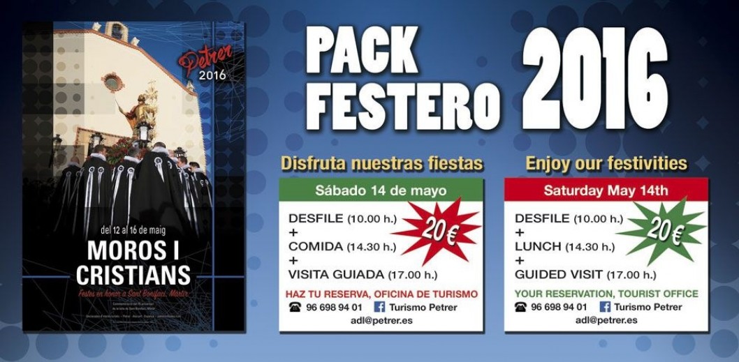 La Unión de Festejos y Turismo vuelven a ofertar en Petrer el "Pack Festero" para los Moros y Cristianos La Unión de Festejos y Turismo vuelven a ofertar en Petrer el "Pack Festero" para los Moros y Cristianos