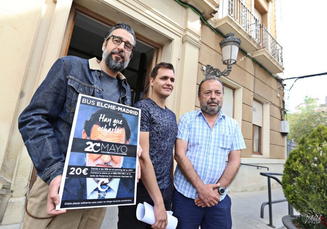 IU, Podemos y Compromís Elda estarán en Madrid para apoyar la moción de censura a Rajoy IU, Podemos y Compromís Elda estarán en Madrid para apoyar la moción de censura a Rajoy