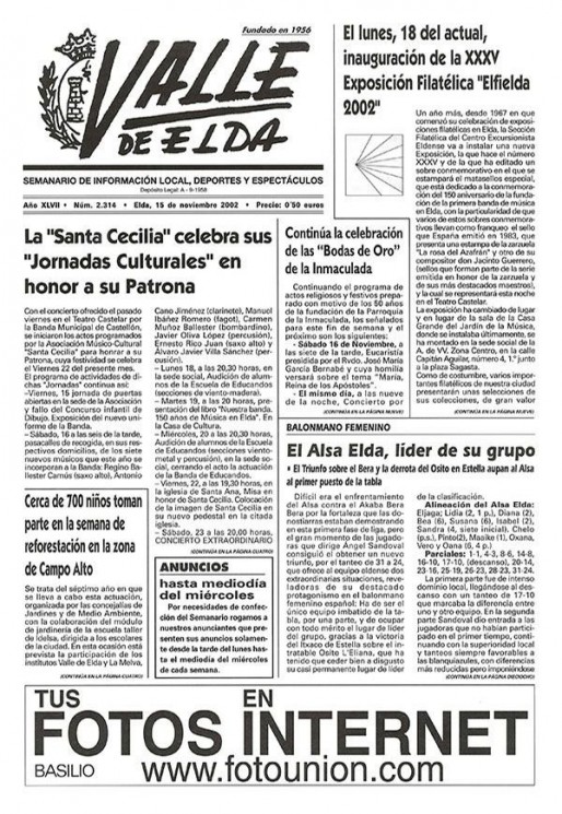 N&uacute;mero 2.314<span>15 de noviembre de 2002</span>