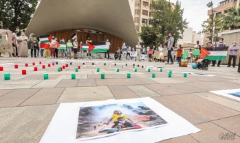 Concentraci&oacute;n por la paz y contra las violaciones de los derechos humanos en Palestina