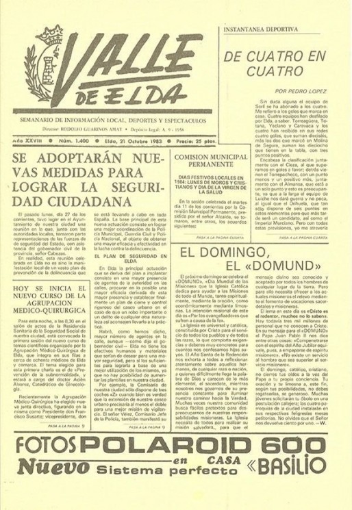 N&uacute;mero 1.400<span>21 de octubre de 1983</span>