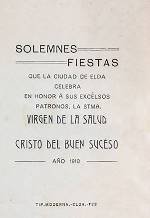 Programa Fiestas Mayores 1910