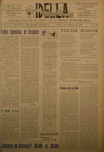 Idella n&ordm; 181 - A&ntilde;o 1929