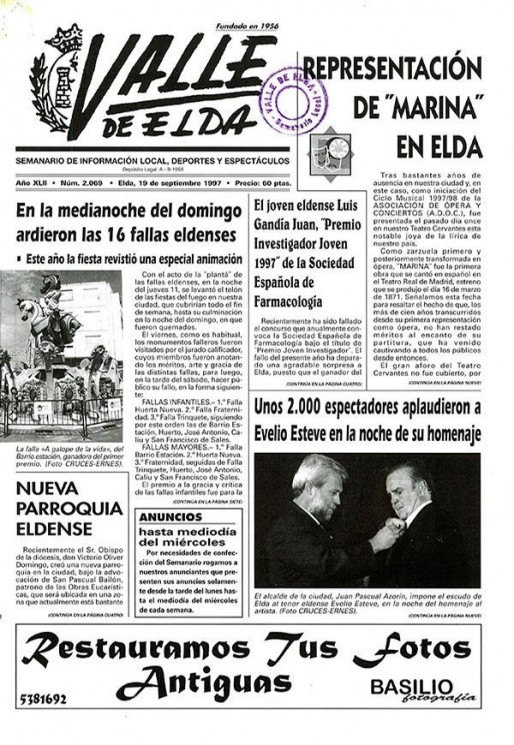 N&uacute;mero 2.069<span>19 de septiembre de 1997</span>
