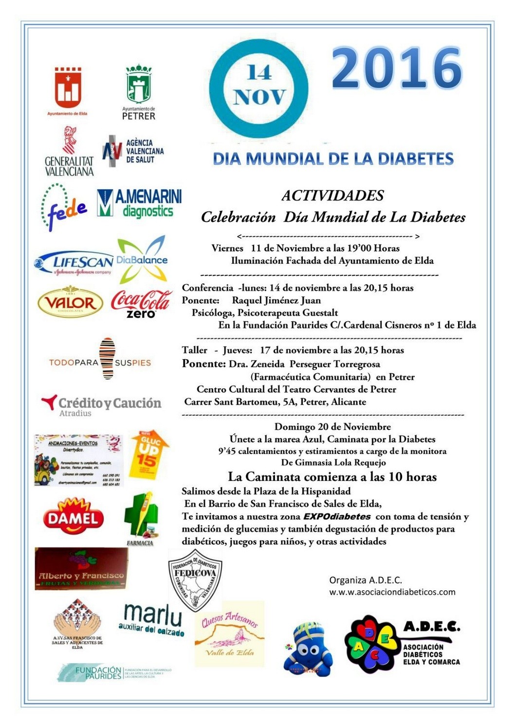 La Marea Azul recorrerá Elda para conmemorar el Día de la Diabetes La Marea Azul recorrerá Elda para conmemorar el Día de la Diabetes