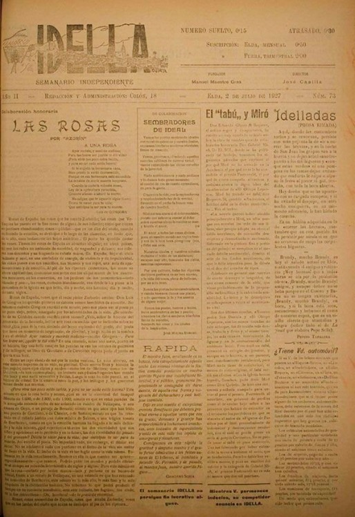 Idella n&ordm; 073<span>A&ntilde;o 1927</span>