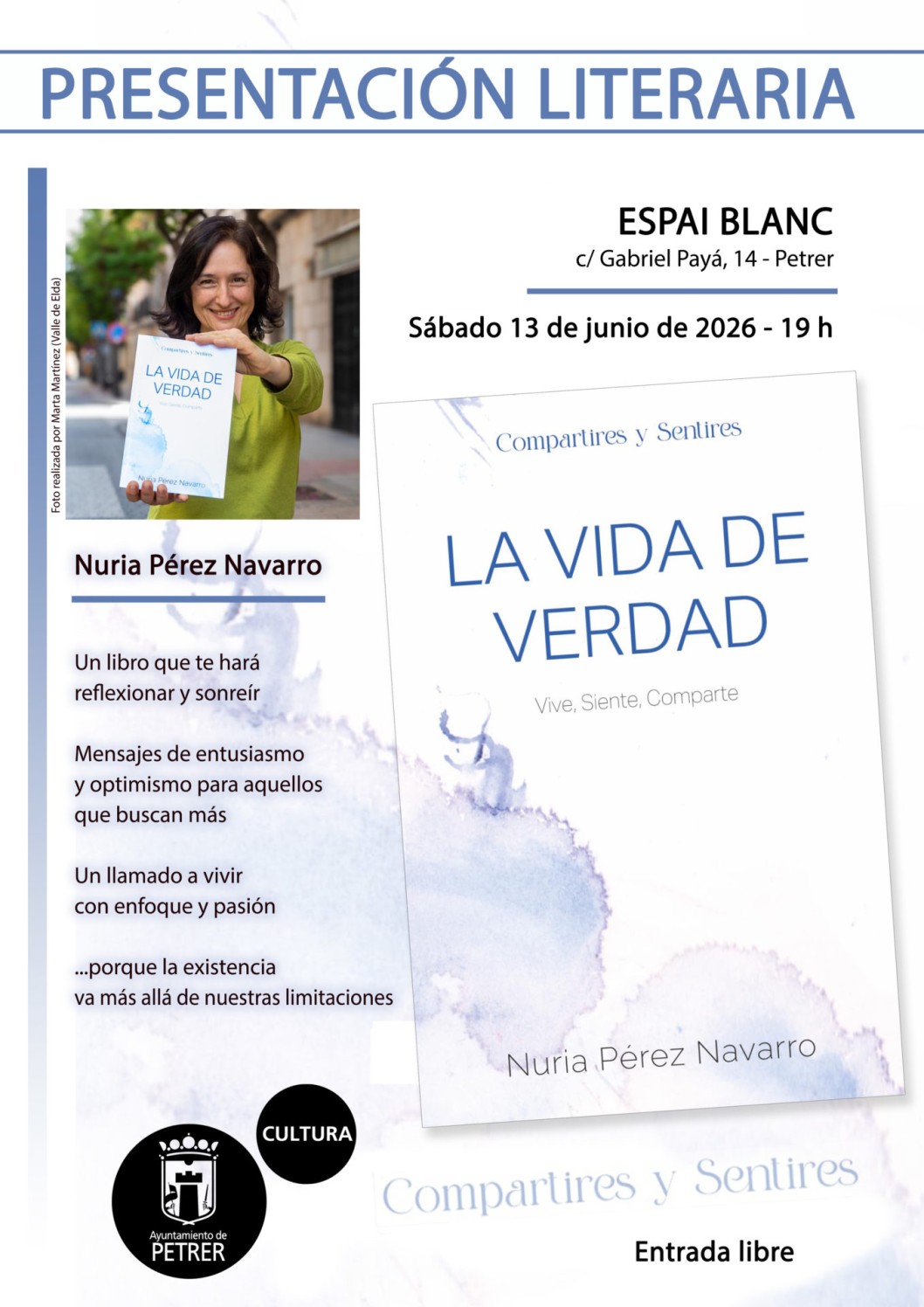 Presentaci&oacute;n literaria: "La vida de verdad" de Nuria P&eacute;rez