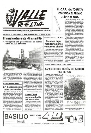 N&uacute;mero 1.668 - 28 de abril de 1989