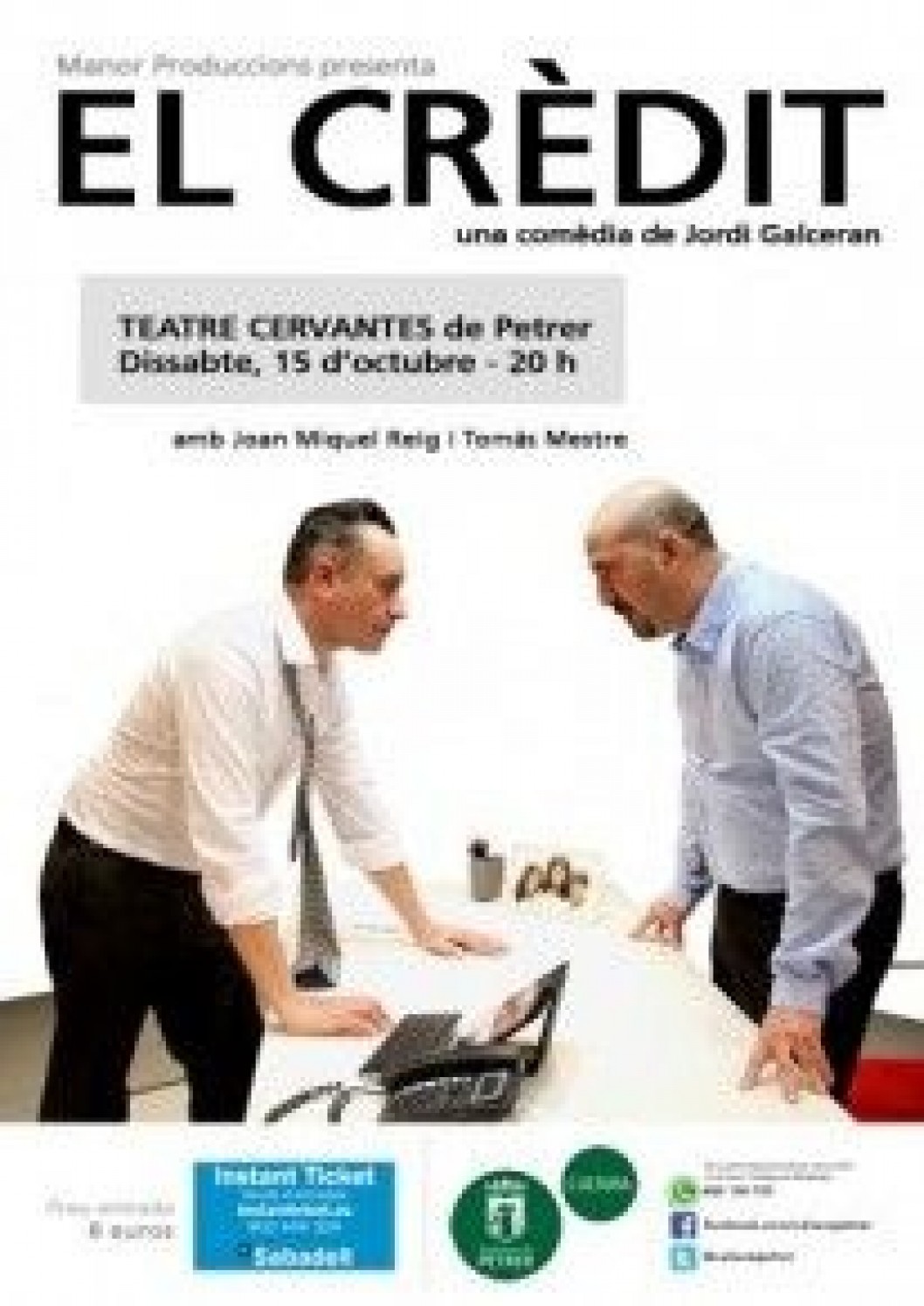 El petrerense Joan Miquel Reig presenta "El Crédit" en el Teatro Cervantes El petrerense Joan Miquel Reig presenta "El Crédit" en el Teatro Cervantes
