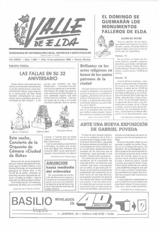 N&uacute;mero 1.684<span>15 de septiembre de 1989</span>
