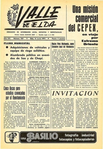 N&uacute;mero 0929 - 15 de junio de 1974