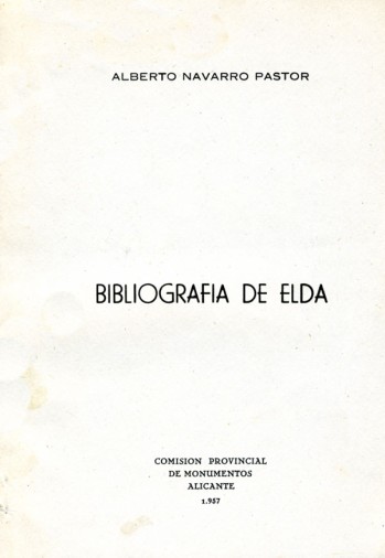 Bibliograf&iacute;a de Elda