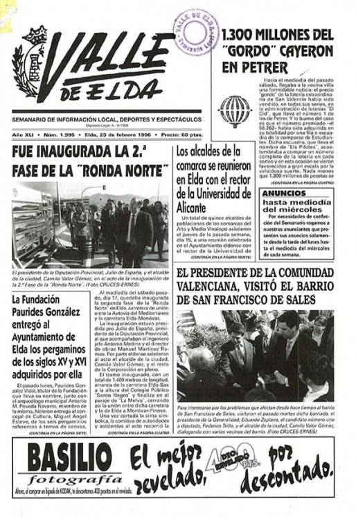 N&uacute;mero 1.995<span>23 de febrero de 1996</span>
