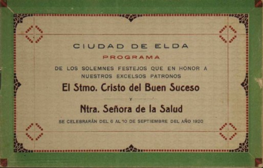 Programa Fiestas Mayores 1920