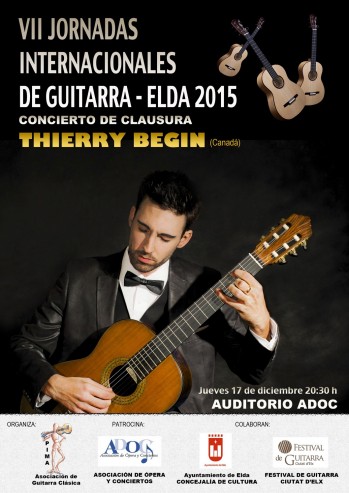 El canadiense Thierry Begin clausurar&aacute; las Jornadas Internacionales de Guitarra
