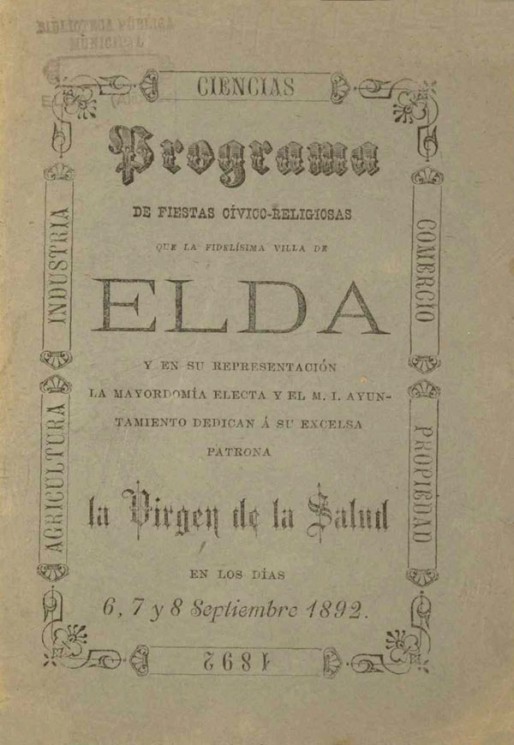 Programa Fiestas Mayores 1892