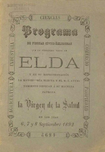 Programa Fiestas Mayores 1892