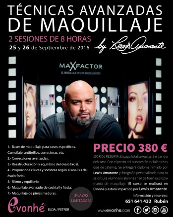 Evonh&eacute; trae a Elda y Petrer en exclusiva el curso del prestigioso maquillador de Max Factor, Lewis Amarante