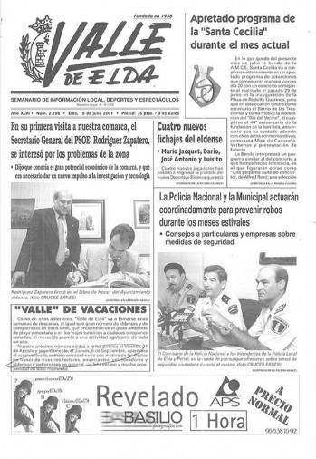N&uacute;mero 2.256 - 19 de julio de 2001
