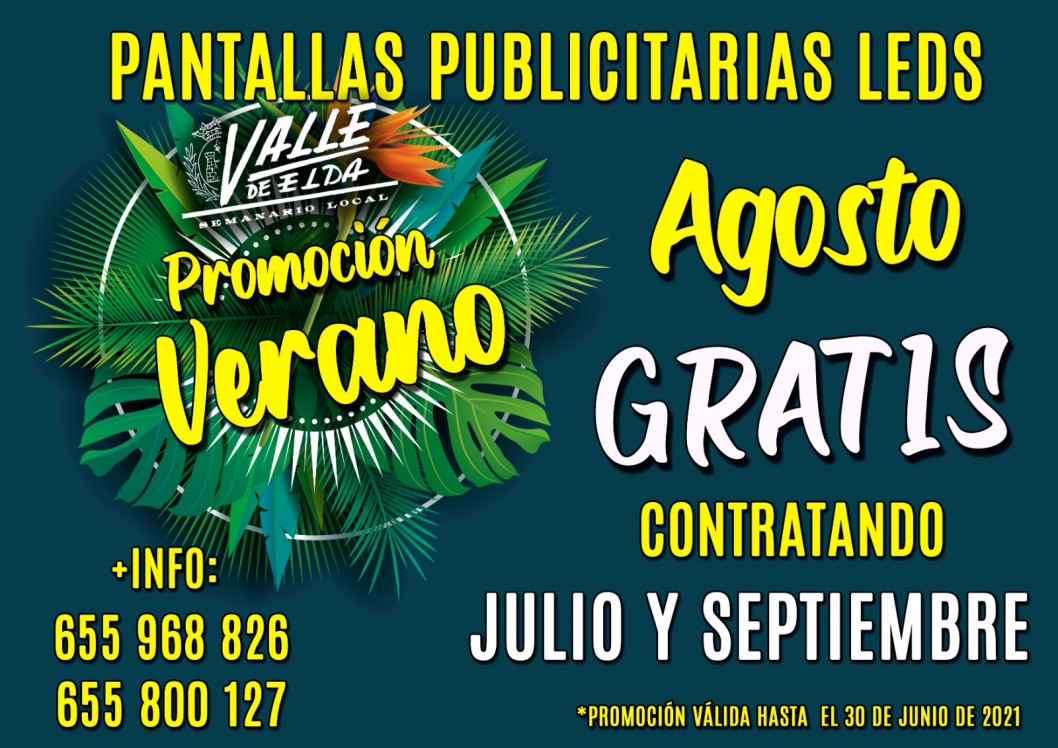 Ofrece tu mejor imagen gratis en las pantallas leds de Valle de Elda en agosto Ofrece tu mejor imagen gratis en las pantallas leds de Valle de Elda en agosto