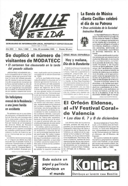 N&uacute;mero 1.502<span>29 de noviembre de 1985</span>