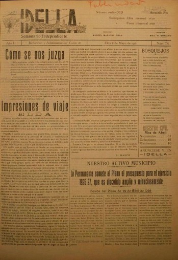 Idella n&ordm; 014 - A&ntilde;o 1926
