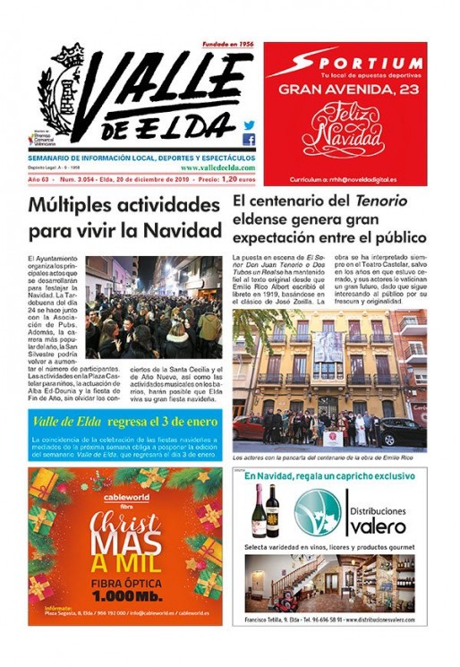 N&uacute;mero 3.054<span>20 de diciembre de 2019</span>