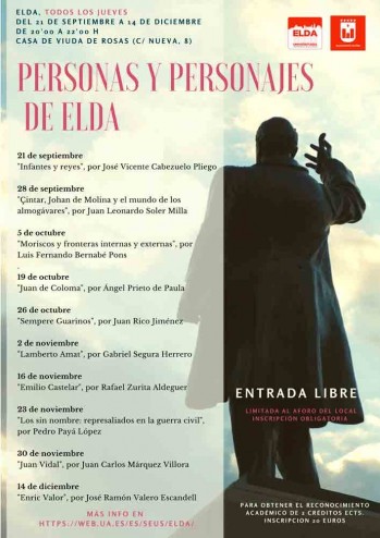 Luis Fernando Bernab&eacute; hablar&aacute; de los moriscos dentro del curso Personas y personajes de la Sede Universitaria Elda