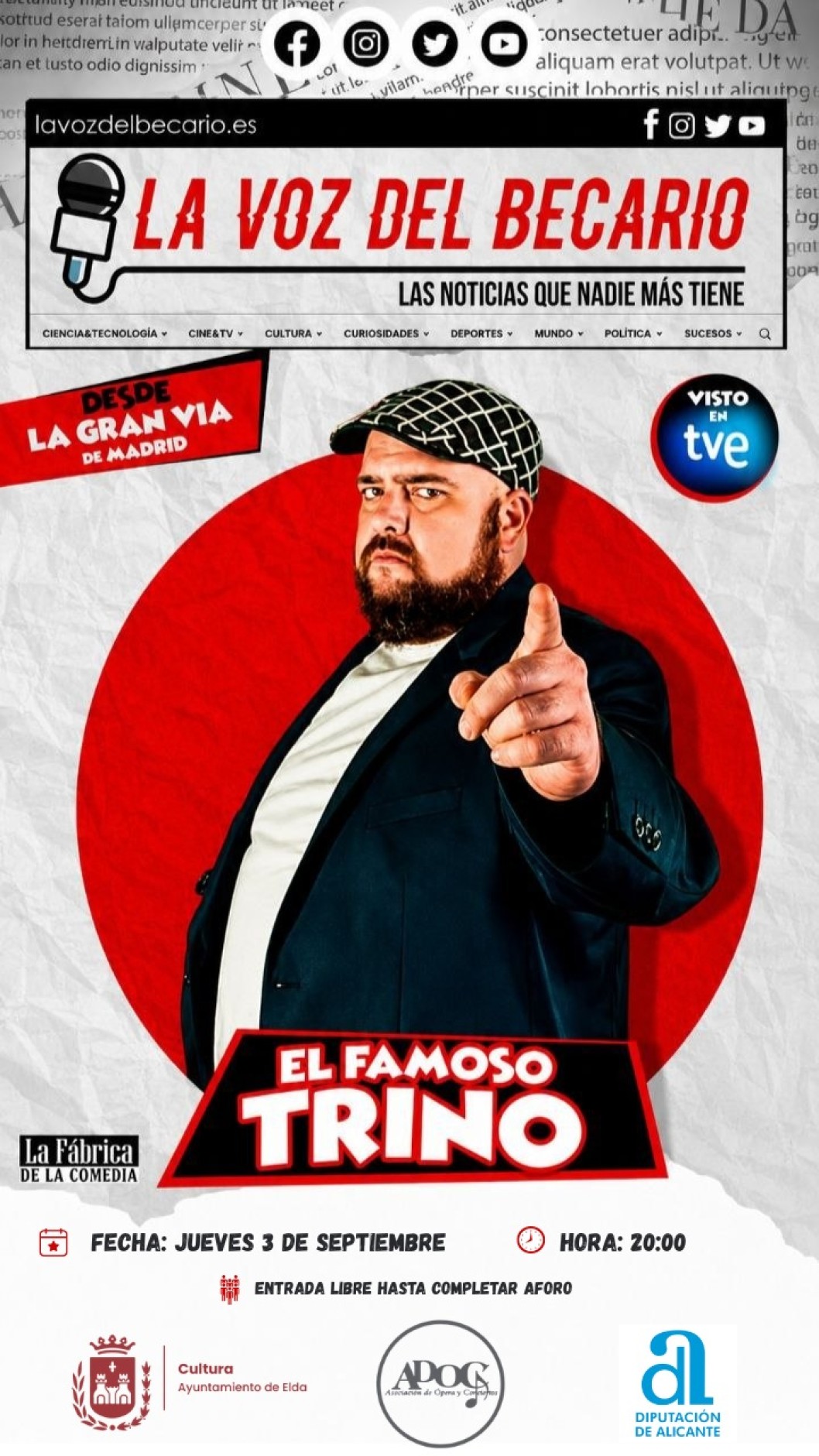 Mon&oacute;logo: "La voz del becario" del Famoso Trino