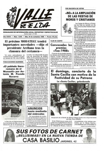 N&uacute;mero 1.646 - 25 de noviembre de 1988