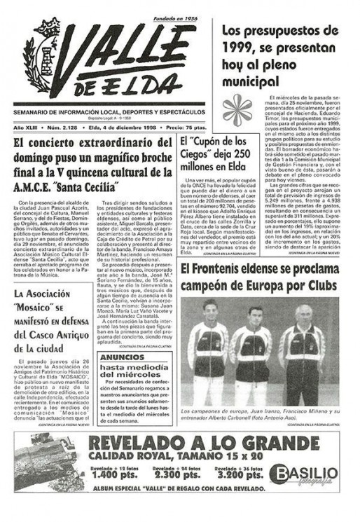 N&uacute;mero 2.128<span>4 de diciembre de 1998</span>
