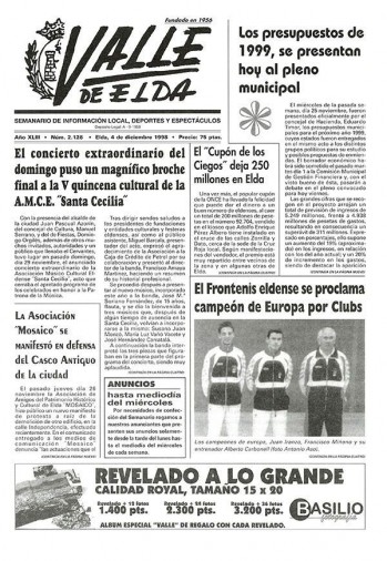 N&uacute;mero 2.128 - 4 de diciembre de 1998