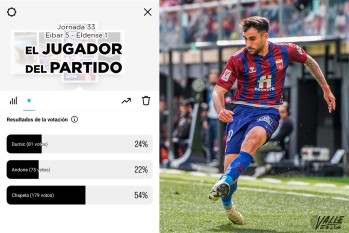 Iv&aacute;n Chapela, elegido mejor jugador ante el Eibar