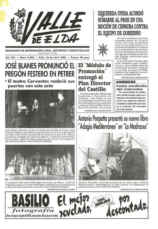 N&uacute;mero 2.003<span>19 de abril de 1996</span>