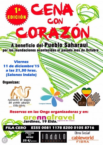 "Cena con Coraz&oacute;n" en beneficio al pueblo saharaui