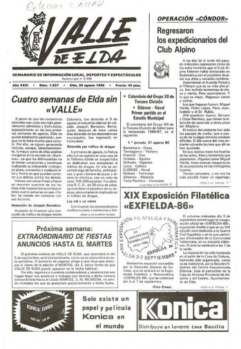 N&uacute;mero 1.537 - 29 de julio de 1986