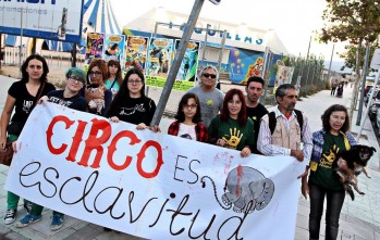Animalistas de la provincia muestran su oposici&oacute;n en Elda a los circos con animales