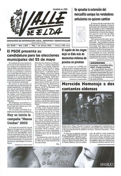 N&uacute;mero 2.326<span>7 de febrero de 2003</span>