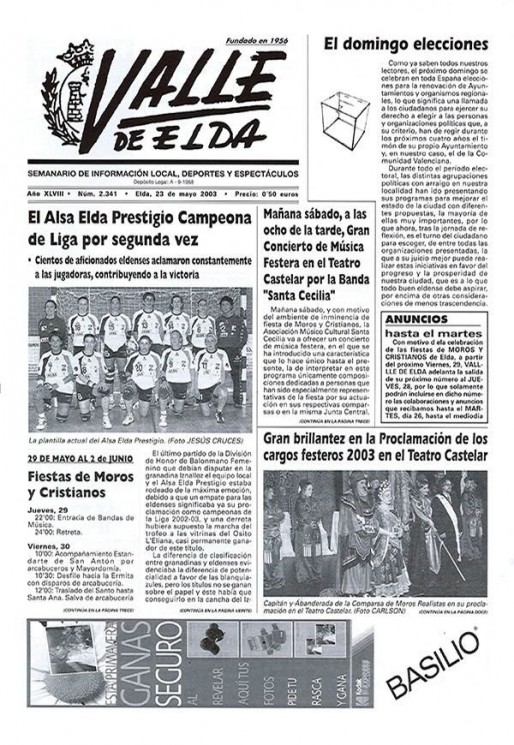N&uacute;mero 2.341<span>23 de mayo de 2003</span>