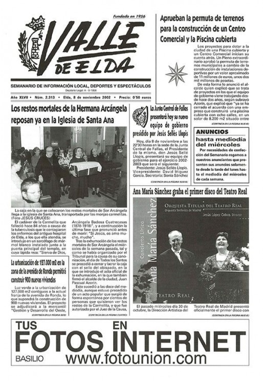 N&uacute;mero 2.313<span>8 de noviembre de 2002</span>