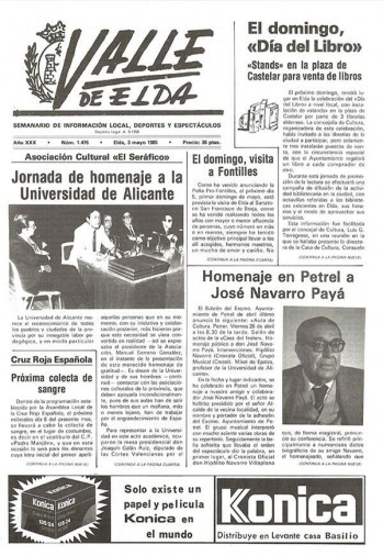 N&uacute;mero 1.476 - 3 de mayo de 1985