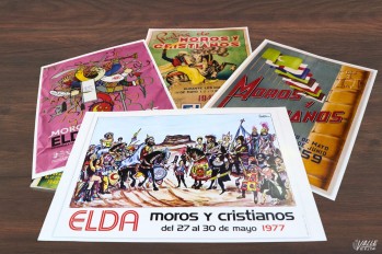 Colecciona todos los carteles de Moros y Cristianos con el Valle de Elda y el Ayuntamiento