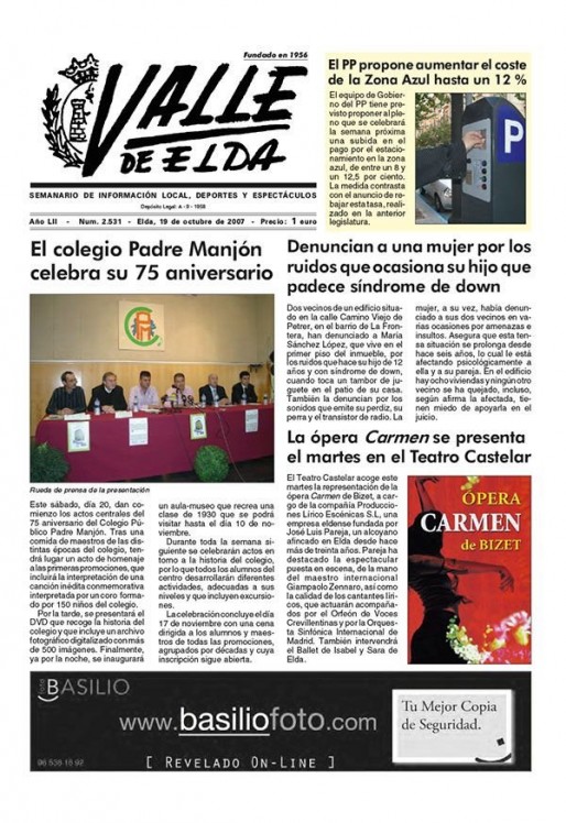 N&uacute;mero 2.531<span>19 de octubre de 2007</span>