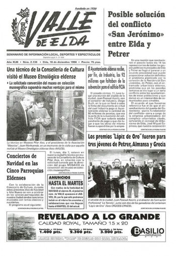 N&uacute;mero 2.130 - 18 de diciembre de 1998