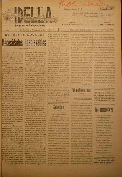 Idella n&ordm; 012<span>A&ntilde;o 1926</span>